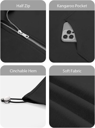 Fisoew Womens Half Zip Sweatshirt Stand Stand Twist Long Long Eversive Fall Pullover Quarter مع جيوب in Kuwait