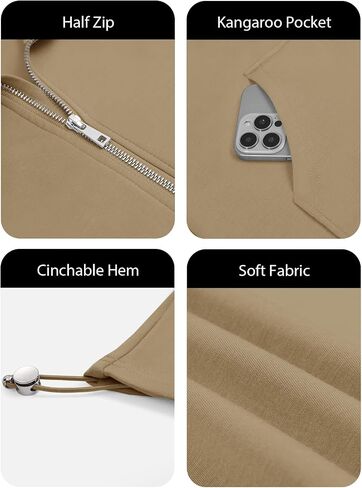 Fisoew Womens Half Zip Sweatshirt Stand Collar Long Sleeve Oversized Fall Pullover Quarter Zipper With Pockets in Saudi Arabia