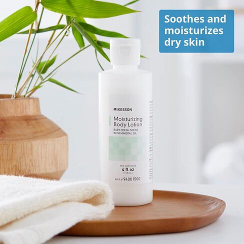 McKesson Moisturizing Body, Hand and Body Moisturizer, Baby Fresh Scent with Mineral Oil, 8 oz, 1 Count in Kuwait