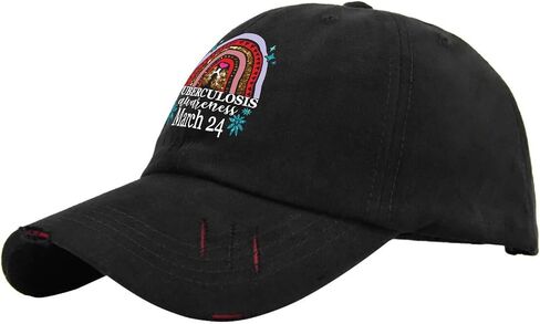 World Tuberculosis Awareness Marchs 24 Hats for Men Washed Distressed Baseball Cap Vintage Washed Ball Cap Quick Dry in Saudi Arabia