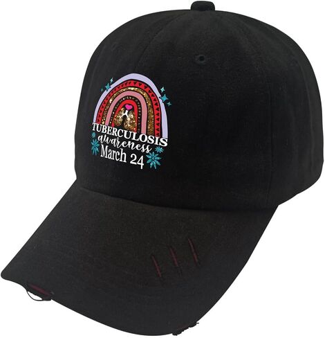 World Tuberculosis Awareness Marchs 24 Hats for Men Washed Distressed Baseball Cap Vintage Washed Ball Cap Quick Dry in Saudi Arabia
