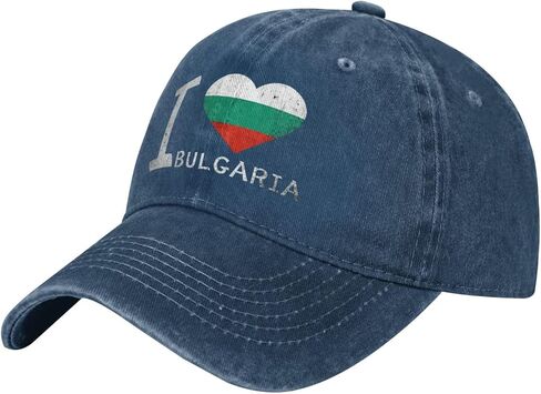 I Love Bulgaria - Heart Flag Adjustable Classic Cowboy Baseball Cap Men Women Casual Dad Hat6 Navy Blue in Saudi Arabia