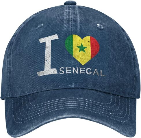 I Love Senegal - Heart Flag Adjustable Classic Cowboy Baseball Cap Men Women Casual Dad Hat9 Navy Blue in Saudi Arabia