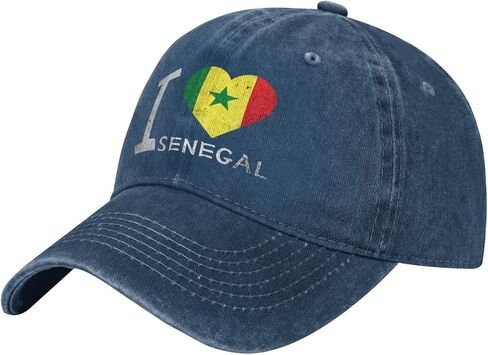 I Love Senegal - Heart Flag Adjustable Classic Cowboy Baseball Cap Men Women Casual Dad Hat9 Navy Blue in Saudi Arabia