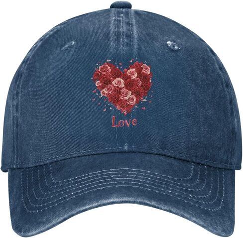 Happy Valentine's Day Red Love Words Roses Flowers Adjustable Classic Cowboy Baseball Cap Men Women Casual Dad Hat9 in Saudi Arabia