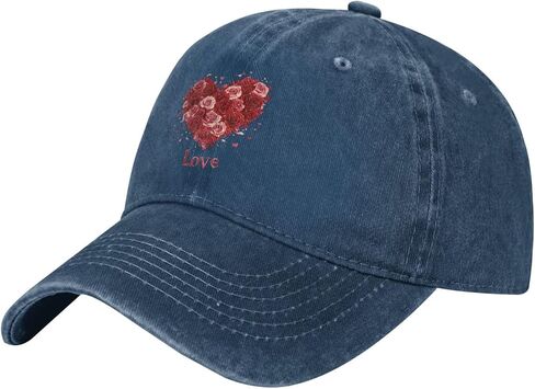 Happy Valentine's Day Red Love Words Roses Flowers Adjustable Classic Cowboy Baseball Cap Men Women Casual Dad Hat9 in Saudi Arabia