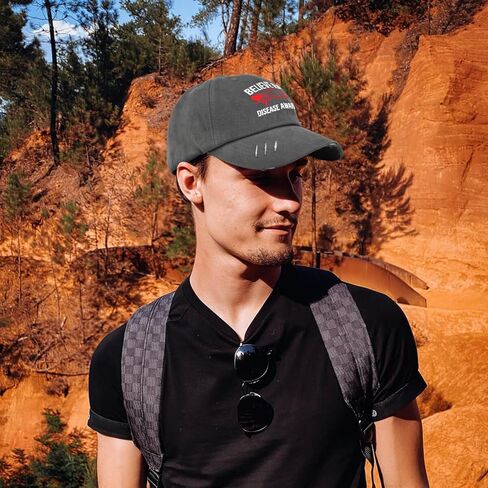 Believe Rares Disease Awareness Hat for Men Washed Distressed Baseball Caps Trendy Washed Hiking Hats Quick Dry Dark Grey in Saudi Arabia