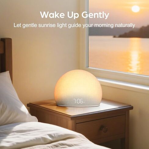 Housbay Sunrise Alarm Clock, White Noise Sound Machine, Cozy Light, Nature Sounds, Dimmable Clock, Gentle Wake Up, Regular Sleep-Wake Routine, Phone-Free Bedroom in Kuwait