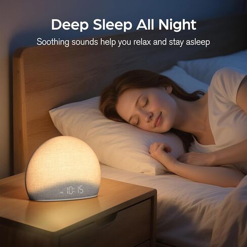 Housbay Sunrise Alarm Clock, White Noise Sound Machine, Cozy Light, Nature Sounds, Dimmable Clock, Gentle Wake Up, Regular Sleep-Wake Routine, Phone-Free Bedroom in Kuwait