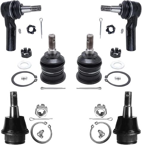 Detroit Axle - Front 6pc Ball Joints Tie Rods for 2006-2012 Dodge Ram 1500 [5-Lug], Replacement 2007 2008 2009 2010 2011 Ram 1500, 4 Upper & Lower Ball Joints, 2 Outer Tie Rods in Saudi Arabia
