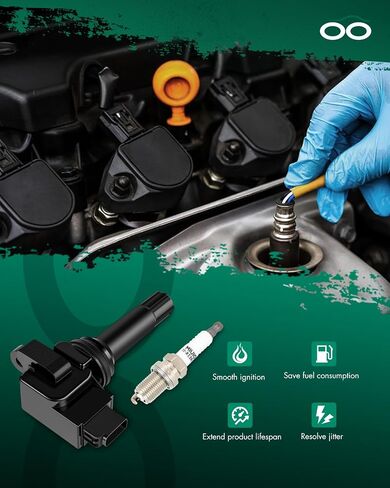 SCITOO 4 ملفات إشعال مع 4 شمعات إشعال إيريديوم لسوبارو فورستر 2.5L H4 UF664 22433-AA630 FK0400 in Saudi Arabia
