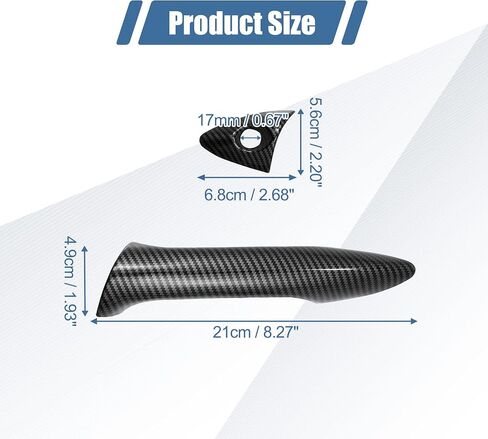 X AUTOHAUX 8pcs ABS Exterior Side Door Handle Cover Trim for Hyundai Elantra 2011-2016 Black Carbon Fiber Pattern Outer Door Handle Cover Decoration in Saudi Arabia