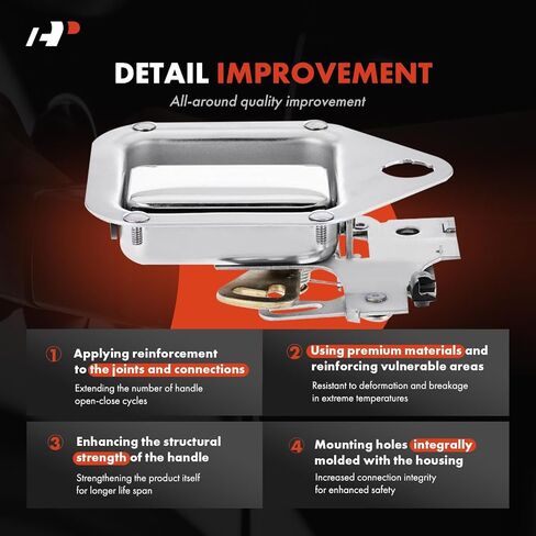 A-Premium Front Left Driver Side Exterior Door Handle Compatible with Kenworth T600A 1986-2006, T800 1987-2006, W900 1981-2006, Chrome in Saudi Arabia