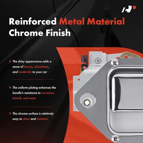 A-Premium Front Left Driver Side Exterior Door Handle Compatible with Kenworth T600A 1986-2006, T800 1987-2006, W900 1981-2006, Chrome in Saudi Arabia