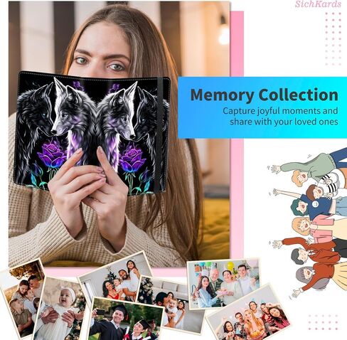 ألبوم الصور 4x6-120 صور ، غطاء جلدي بو مع شريط مرن ، صفحات PP عالية الدقة للماء للاحتفال بالذكرى السنوية العائلية ، الزرافة الملونة in Kuwait