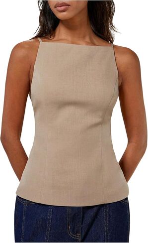 SHENHE Women's Y2k Sexy Open Back Top Spaghetti Strap Side Tie Dressy Going Out Cami Tank in Saudi Arabia