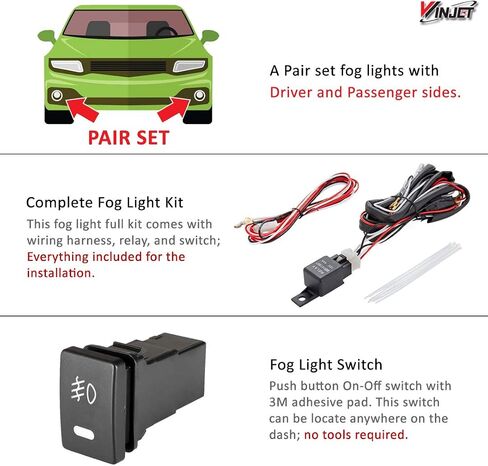 Winjet WJ30-0502-09 2015-2018 GMC Canyon Fog Light Kit مع وجود زوج مخصص للوحدة DASH Plans Arirness Switch Fuse Relay Paul in Saudi Arabia