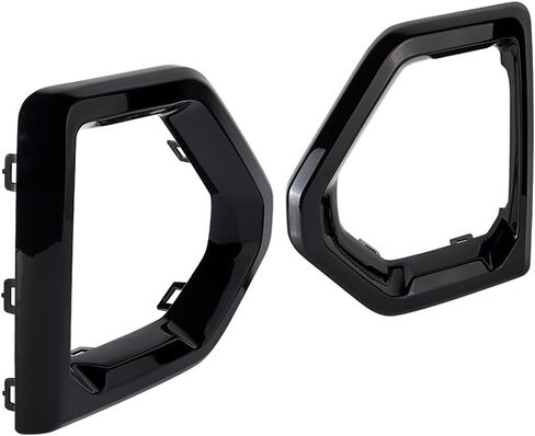 Astra Depot Pair Glossy Black Fog Light Trim Outer Bezel + Removal Tool Compatible for 2019-2022 GMC Sierra 1500 Denali SLT AT4 in Kuwait