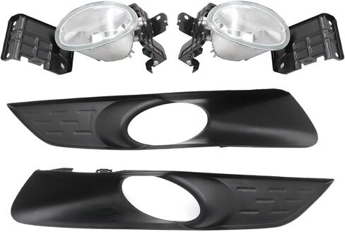 GXARTS 4PCS Black Front Bumper Fog Lamp & Cover Compatible with Honda Accord Crosstour 3.5L 2010-2012 in Saudi Arabia