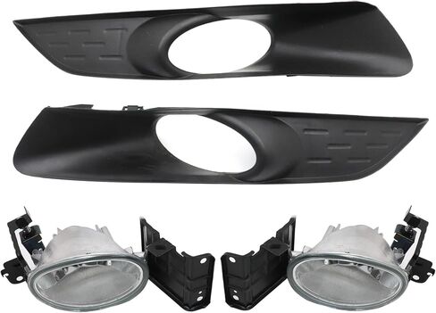 GXARTS 4PCS Black Front Bumper Fog Lamp & Cover Compatible with Honda Accord Crosstour 3.5L 2010-2012 in Saudi Arabia