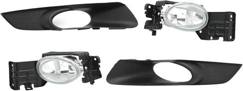 GXARTS 4PCS Black Front Bumper Fog Lamp & Cover Compatible with Honda Accord Crosstour 3.5L 2010-2012 in Saudi Arabia