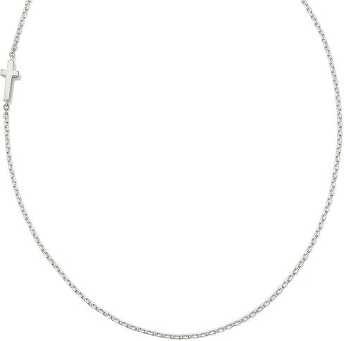 Kendra Scott Cross Inline Necklace, Sterling Silver in Saudi Arabia