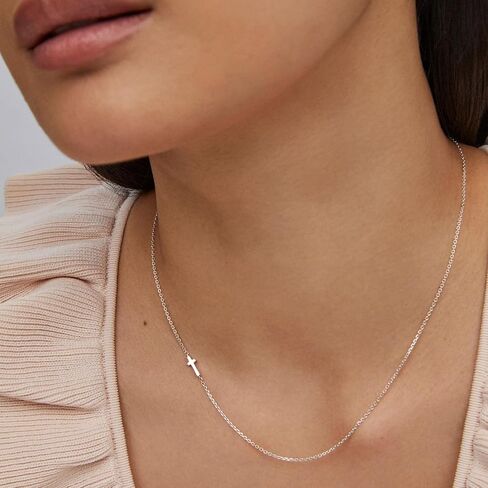 Kendra Scott Cross Inline Necklace, Sterling Silver in Saudi Arabia