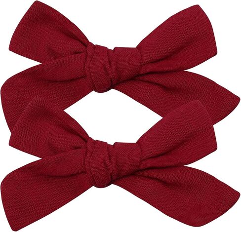 3.2 Inch Linen Baby Girl Hair Clips, Hair Bows for Toddler Kids, Alligator Clip Hair Accessories for Babies, Light Green in Kuwait