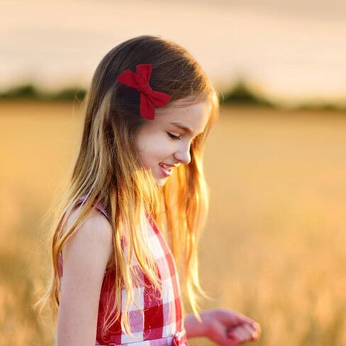 3.2 Inch Linen Baby Girl Hair Clips, Hair Bows for Toddler Kids, Alligator Clip Hair Accessories for Babies, Light Green in Kuwait