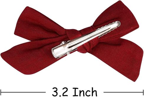 3.2 Inch Linen Baby Girl Hair Clips, Hair Bows for Toddler Kids, Alligator Clip Hair Accessories for Babies, Light Green in Kuwait