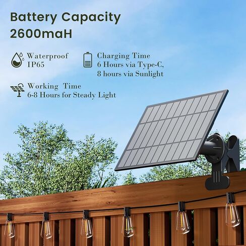 OHLUX Replacement Solar Panel - Compatible with OHLUX Solar Powered Outdoor String Lights - 1 Solar Panel, 2.5W 2600mah in Kuwait