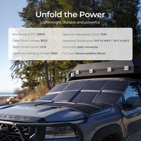 400W Portable Solar Panel, Renogy Solar Blanket N-Type Foldable Solar Panel, 25% High Efficiency, Lightweight Solar Panel Charger for Camping, RV, Marine, SUV, Off Grid Applications in Saudi Arabia