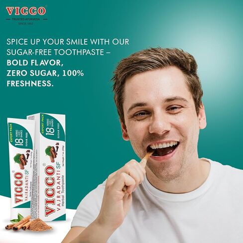 Vicco Vajradanti Herbal Toothpaste, Sugar-Free, Contains 20 Ayurvedic Herbs and Barks, 100% Natural, Vegan & Cruelty-Free - 7 oz (Pack of 3) in Saudi Arabia