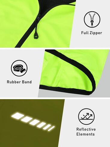 qualidyne Women's Windproof Cycling Vest, Lightweight Full-Zip Breathable Sleeveless Bike Jacket, 1 Back Pocket, Reflective in Saudi Arabia
