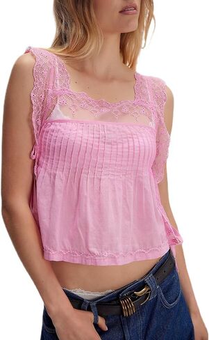 نساء دانتيل تزيين السترة قمم شفافة تطريز محصول الأزهار أعلى y2k camisless camisoles الصيف الخروج كامي قميص in Kuwait
