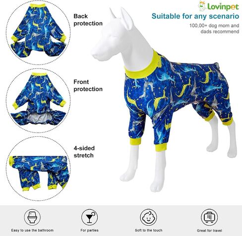 بيجامة LovinPet Boxer/Pitbull Mix - قميص لتخفيف قلق الحيوانات الأليفة، بيجامة للكلاب، قماش مريح قابل للتمدد للحماية من الأشعة فوق البنفسجية، طباعة حيوانات بيضاء، ملابس Pjs للكلاب الكبيرة، ملابس Pitbull، قميص للتعافي الجراحي، برتقالي 3XL in Kuwait