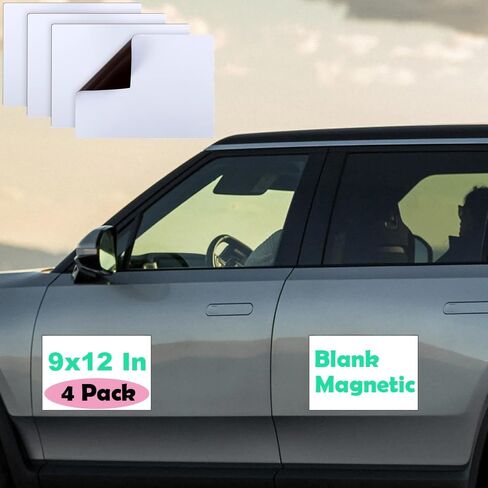 2 Pack A4 Size 8.3" x11.7" Blank Car Magnet, Magnetic Signs for Vehicles with 50 Mils, White Magnetic Sheets for Car to DIY Advertise Business and Cover Company Logo, Personalized Vehicle Magnets in Saudi Arabia