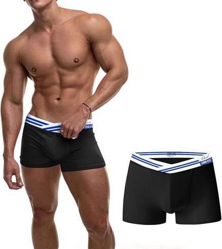 Meshal Men's Modal Boxer Briefs Ultra Soft Wide Elastic Waistband Breathable Anti-Static Man Underwear Comfort Athletic Fit in Kuwait