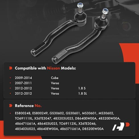 A-Premium 2 × نهايات الربط الخارجية الأمامية ، متوافق مع نيسان فيرسا 2007-2012 ، Cube 2009-2014 in Saudi Arabia
