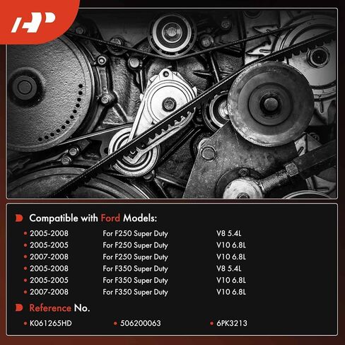 A-Premium Heavy-Duty Serpentine Drive Belt Compatible with Ford F-250 Super Duty, F-350 Super Duty, 2005 2006 2007 2008, 5.4L 6.8L in Saudi Arabia