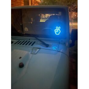 American Family Owned Patented Peace-Sign Wave LED Light for Cars, Wranglers, Jeep- Wind Sheild Led Jeep Decal Sticker - Usb-Operated, 6ft Cord, On/Off Switch Vechicle - Accessories in Saudi Arabia