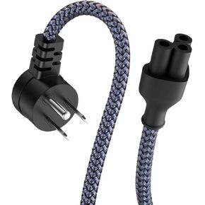 3 Prong Laptop Power Cord -Braided 6.6Ft Universal Power Cable 90°Angled, 18AWG for Dell HP LG Lenovo Asus Acer Toshiba Sony Laptops/Notebooks Monitors Printers Scanners NEMA 5-15P to C5 Power Cable in Saudi Arabia