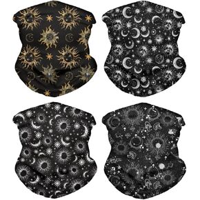 GLUDEAR 4 Pack Face Bandana Balaclava for Men Women, Sun UV Protection Reusable Half Mask Scarf Cycling Neck Gaiter in Kuwait