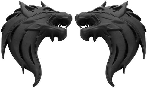 Cool Wolf Head Car Decorations Badge Emblem Key chian 3D Nameplate Key Ring for Car Gift (Black Keychain) in Kuwait