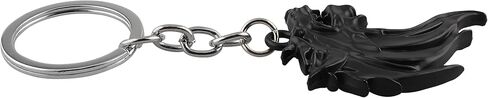 Cool Wolf Head Car Decorations Badge Emblem Key chian 3D Nameplate Key Ring for Car Gift (Black Keychain) in Kuwait