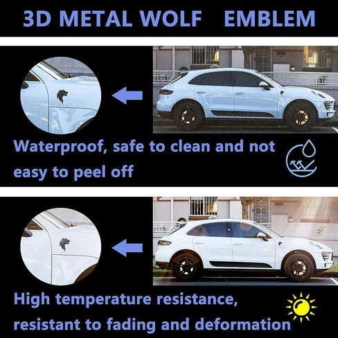 Cool Wolf Head Car Decorations Badge Emblem Key chian 3D Nameplate Key Ring for Car Gift (Black Keychain) in Kuwait