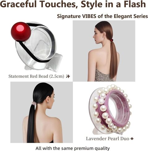 31 مساءً أدوات إكسسوارات الشعر للنساء- Satin Scrunchies ، وعلاقات الشعر اللؤلؤة واللاستيك بدون دقة مع صندوق هدايا ، وملحقات شعر الفتيات للنساء مجموعة متنوعة in Saudi Arabia