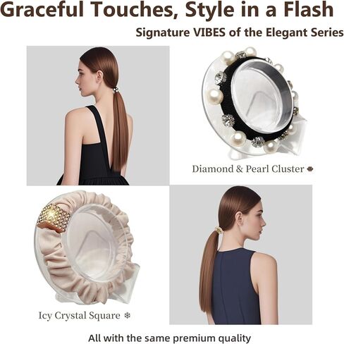31 مساءً أدوات إكسسوارات الشعر للنساء- Satin Scrunchies ، وعلاقات الشعر اللؤلؤة واللاستيك بدون دقة مع صندوق هدايا ، وملحقات شعر الفتيات للنساء مجموعة متنوعة in Saudi Arabia