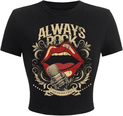 Soly Hux Women's Short Sleeve Tops Y2K Funny Graphic Crew Neck Tees Streetwear Therts in Saudi Arabia