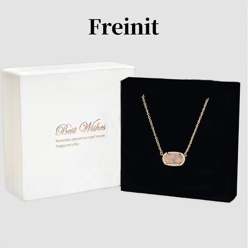 Freinit Gold Necklace for Women, 14K Dainty Pendant Choker, Adjustable Chain, Minimalist Gift for Birthday Valentine's Day Graduation Niece GF in Saudi Arabia